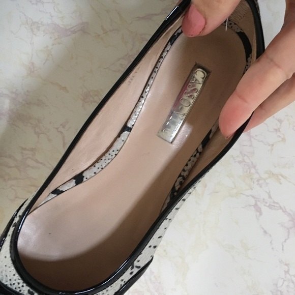 Casso Vito Snakeskin Mirrored Heel Pointy Flats 36 - Picture 5 of 12